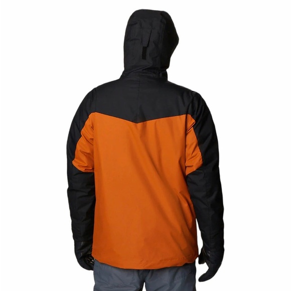 Columbia Men's Whirlibird V Interchange Bold Orange and Black Ski Jacket - Picture 6 of 10